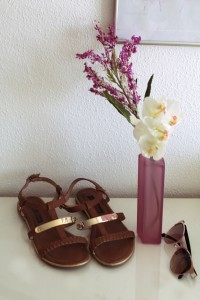 Sandals shoes brown gold summer shoes